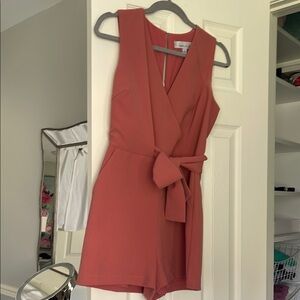 Sleeveless Rust Romper with Bow